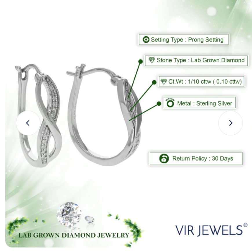 Vir Jewels Lab Grown Diamond Earrings New