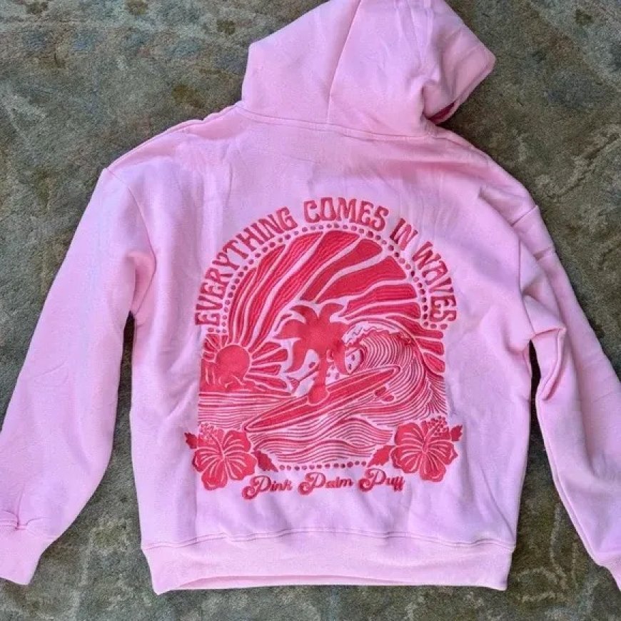 Pink Palm Puff Hoodies – Comfort & Style Redefined